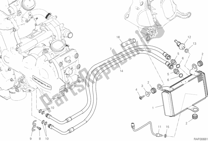 Toutes les pièces pour le Refroidisseur D'huile du Ducati Multistrada 1260 S Touring Brasil 2020
